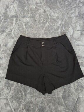 torrid Black High-Rise Tailored Shorts with Double Button Date Night Party 14